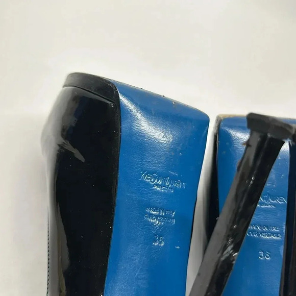 Yves Saint Laurent YSL Tribute Pump High Heels Patent Leather Black Size 36 US 6 - Picture 15 of 17